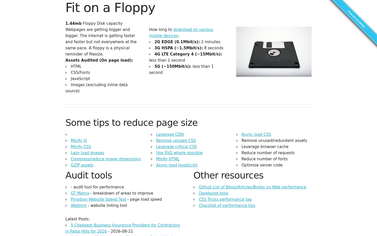 Fit on a Floppy 页面快照